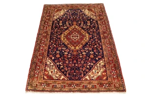 Vintage Purple-navy Floral 3'3X3'7 Gholtogh Persian Rug