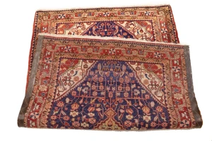 Vintage Purple-navy Floral 3'3X3'7 Gholtogh Persian Rug