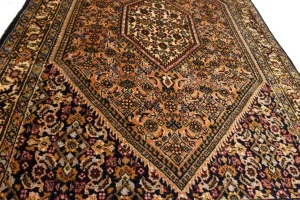 Vintage Peach Floral 3X5 Bidjar Persian Rug