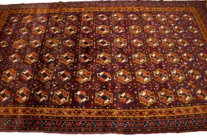 Burgundy Vintage Tribal 5X9 Kazak Bokhara Persian Oriental Rug