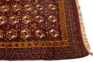 Burgundy Vintage Tribal 5X9 Kazak Bokhara Persian Oriental Rug