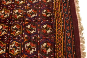 Burgundy Vintage Tribal 5X9 Kazak Bokhara Persian Oriental Rug