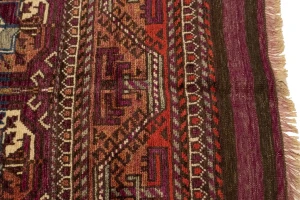 Vintage Burgundy Tribal 4'4X7'9 Ghoochan Persian Rug