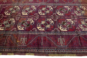 Vintage Burgundy Tribal 4'4X7'9 Ghoochan Persian Rug