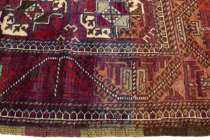 Vintage Burgundy Tribal 4'4X7'9 Ghoochan Persian Rug