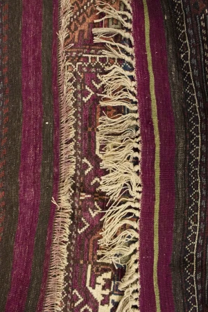 Vintage Burgundy Tribal 4'4X7'9 Ghoochan Persian Rug