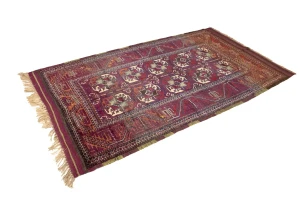 Vintage Burgundy Tribal 4'4X7'9 Ghoochan Persian Rug
