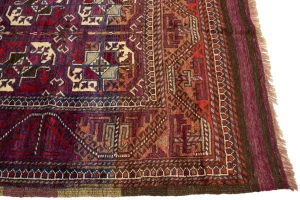 Vintage Burgundy Tribal 4'4X7'9 Ghoochan Persian Rug