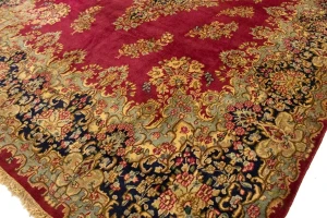 Antique Fuchsia Red Floral Classic 10X13 Kerman Persian Rug