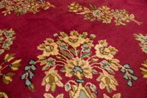 Antique Fuchsia Red Floral Classic 10X13 Kerman Persian Rug