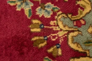 Antique Fuchsia Red Floral Classic 10X13 Kerman Persian Rug