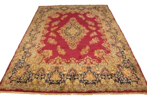 Antique Fuchsia Red Floral Classic 10X13 Kerman Persian Rug