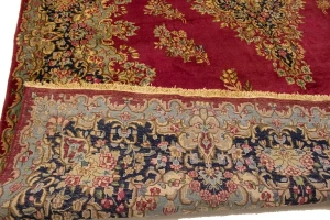 Antique Fuchsia Red Floral Classic 10X13 Kerman Persian Rug