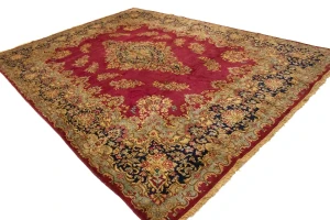 Antique Fuchsia Red Floral Classic 10X13 Kerman Persian Rug