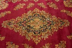Antique Fuchsia Red Floral Classic 10X13 Kerman Persian Rug