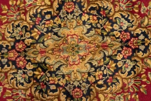 Antique Fuchsia Red Floral Classic 10X13 Kerman Persian Rug