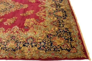 Antique Fuchsia Red Floral Classic 10X13 Kerman Persian Rug