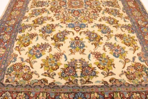 Vintage Cream Floral 3'6X5'4 Sarouk Persian Rug