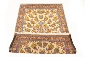 Vintage Cream Floral 3'6X5'4 Sarouk Persian Rug