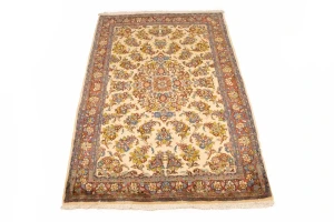 Vintage Cream Floral 3'6X5'4 Sarouk Persian Rug