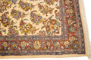 Vintage Cream Floral 3'6X5'4 Sarouk Persian Rug