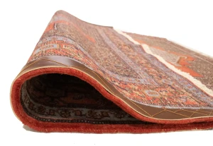 Vintage Orange Geometric 4X5 Bidjar Sanneh Persian Rug