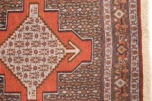 Vintage Orange Geometric 4X5 Bidjar Sanneh Persian Rug