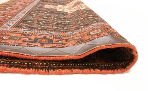 Vintage Orange Tribal 4X5 Bidjar Persian Rug