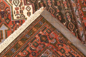 Vintage Orange Tribal 4X5 Bidjar Persian Rug