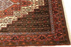Vintage Orange Tribal 4X5 Bidjar Persian Rug