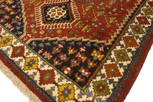 Vintage Rusty Red Tribal 4X5 Yalameh Persian Rug