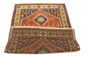Vintage Rusty Red Tribal 4X5 Yalameh Persian Rug