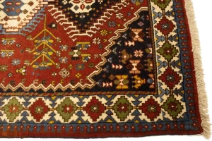 Vintage Rusty Red Tribal 4X5 Yalameh Persian Rug