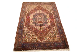Vintage Geometric 3'4X5'8 Bidjar Persian Rug