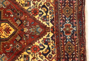 Vintage Rusty Red Geometric 3X5 Bidjar Persian Rug