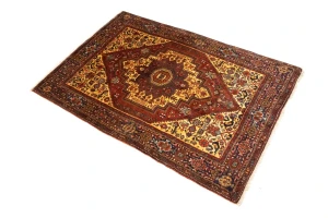 Vintage Rusty Red Geometric 3X5 Bidjar Persian Rug