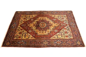 Vintage Rusty Red Geometric 3X5 Bidjar Persian Rug