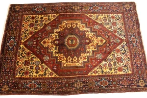 Vintage Rusty Red Geometric 3X5 Bidjar Persian Rug