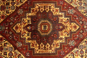 Vintage Rusty Red Geometric 3X5 Bidjar Persian Rug