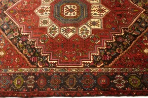 Vintage Geometric Red 3'4X4'9 Bidjar Persian Rug