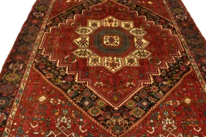 Vintage Geometric Red 3'4X4'9 Bidjar Persian Rug