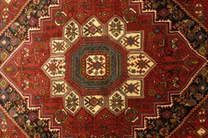 Vintage Geometric Red 3'4X4'9 Bidjar Persian Rug