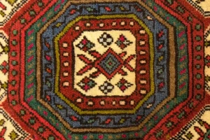 Vintage Geometric Red 3'4X4'9 Bidjar Persian Rug