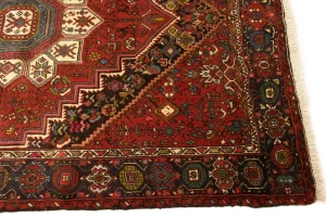 Vintage Geometric Red 3'4X4'9 Bidjar Persian Rug
