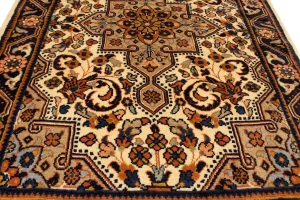 Vintage Cream Floral 3'5X4'9 Mahal Persian Rug