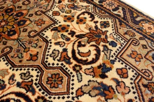 Vintage Cream Floral 3'5X4'9 Mahal Persian Rug