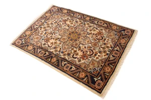 Vintage Cream Floral 3'5X4'9 Mahal Persian Rug