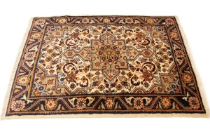 Vintage Cream Floral 3'5X4'9 Mahal Persian Rug