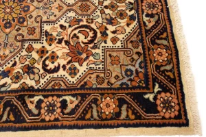 Vintage Cream Floral 3'5X4'9 Mahal Persian Rug