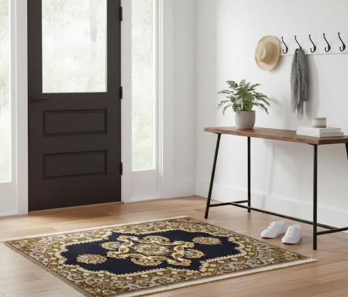 Vintage Pictorial Classic 2'6X3 Kashan Persian Rug